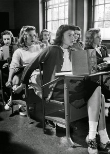 Passing notes in class, 1944